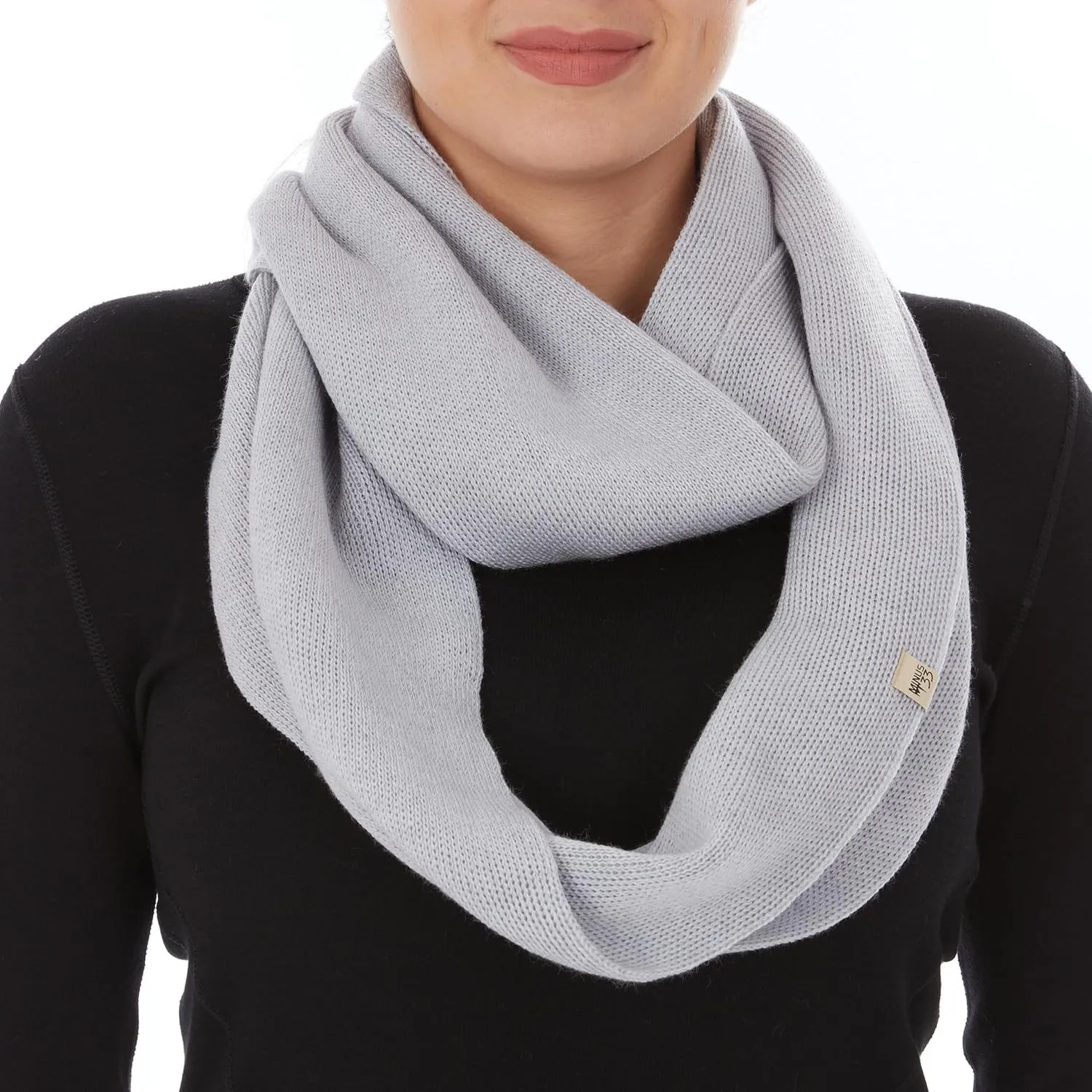 100% Merino Wool Everyday Knit Infinity Scarf - Winter Loop Scarf - Midweight Scarves for Women and Men
