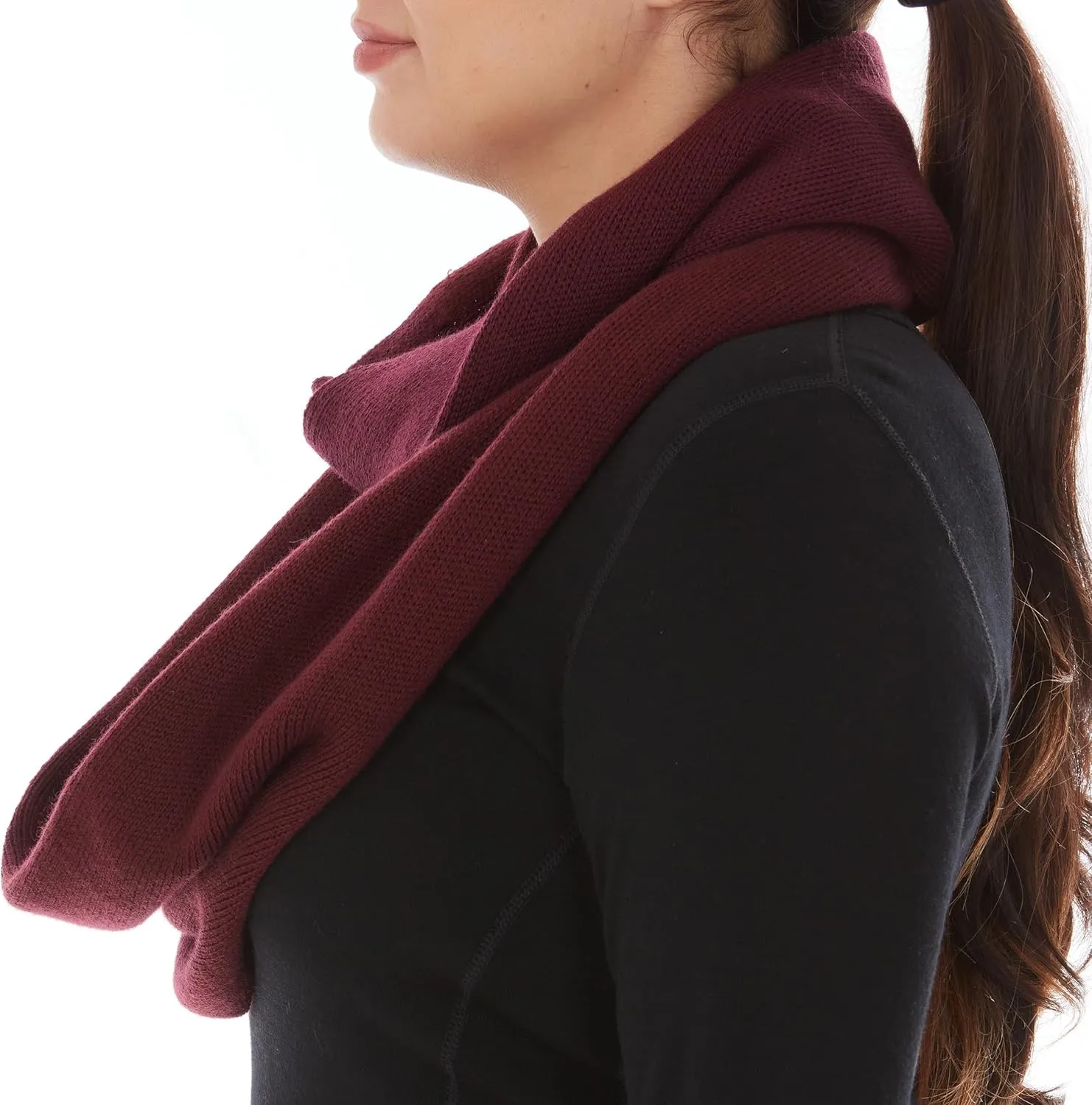 100% Merino Wool Everyday Knit Infinity Scarf - Winter Loop Scarf - Midweight Scarves for Women and Men