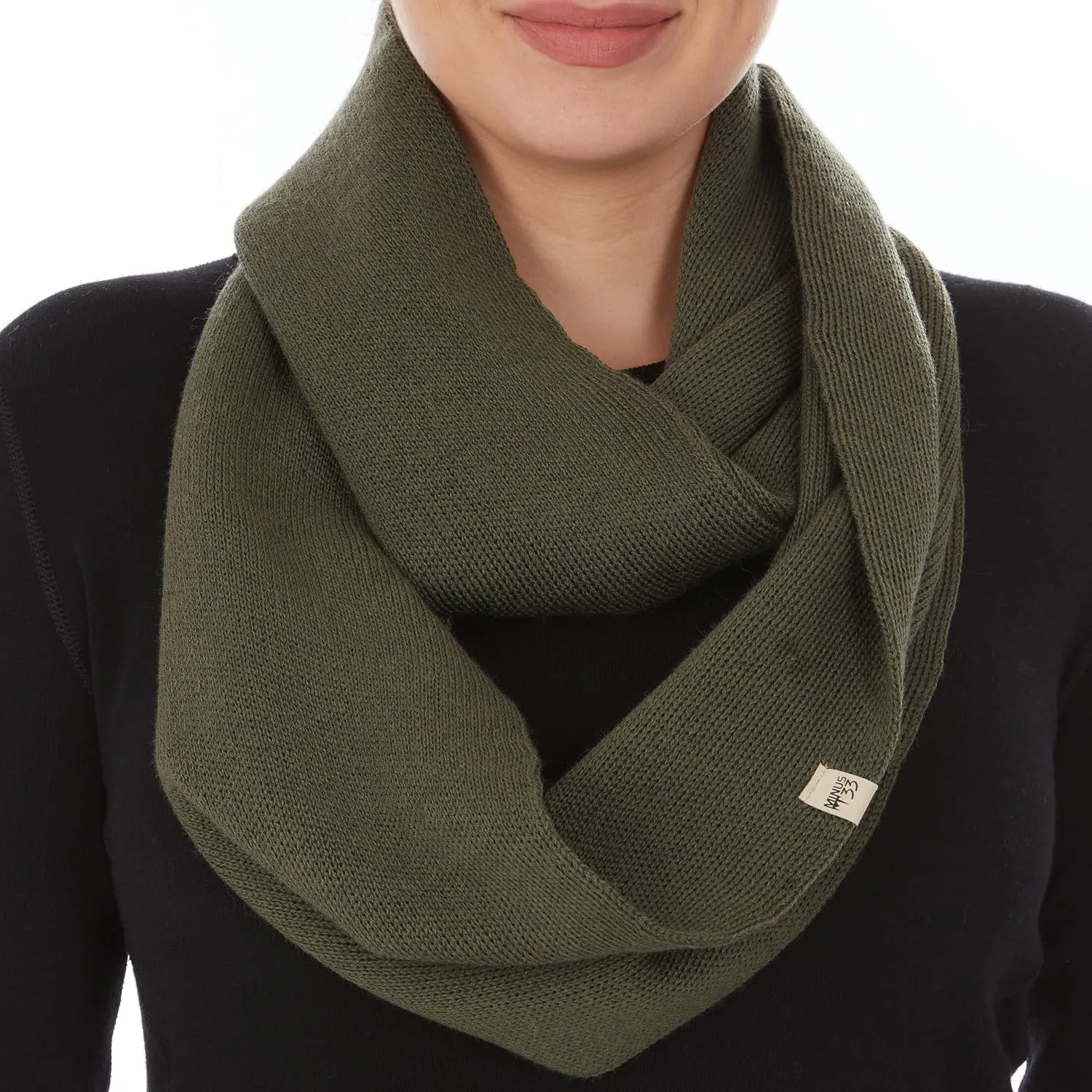 100% Merino Wool Everyday Knit Infinity Scarf - Winter Loop Scarf - Midweight Scarves for Women and Men