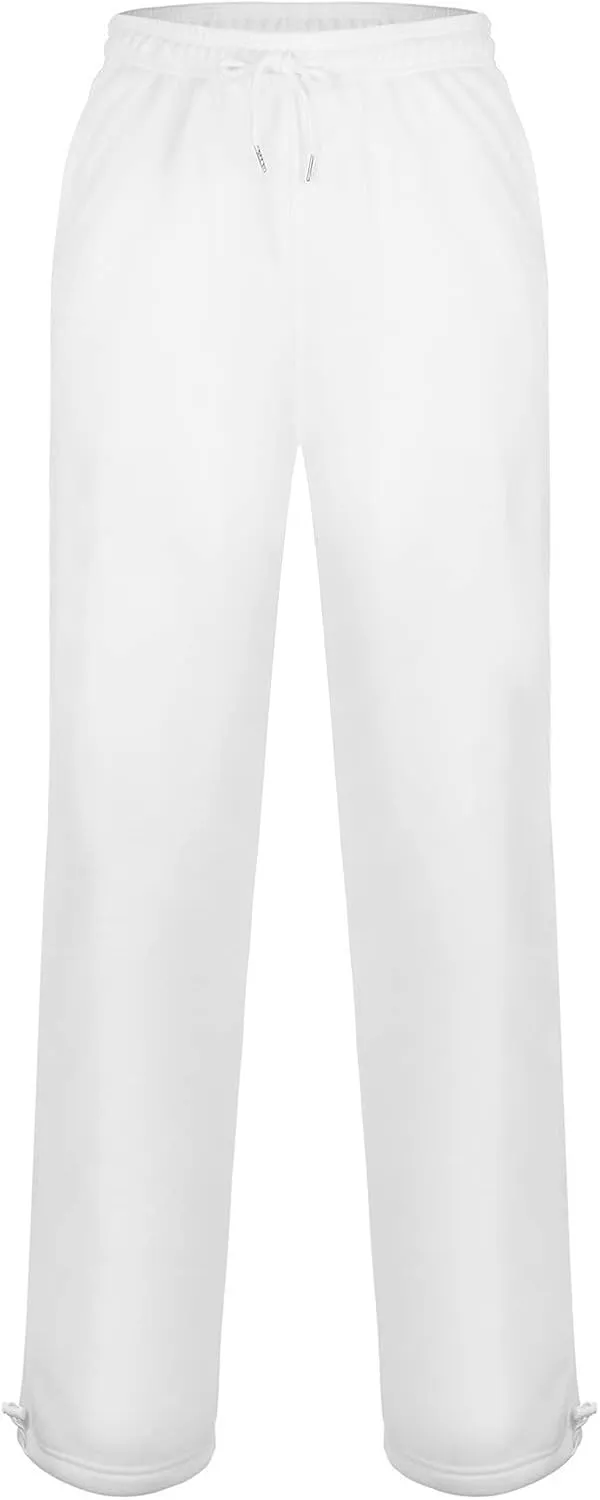 2024 Men's Fleece Cargo Sweatpants Drawstring Loose Fit Jogger Pants for Men with Pockets Stylish Hiking Work Trousers
