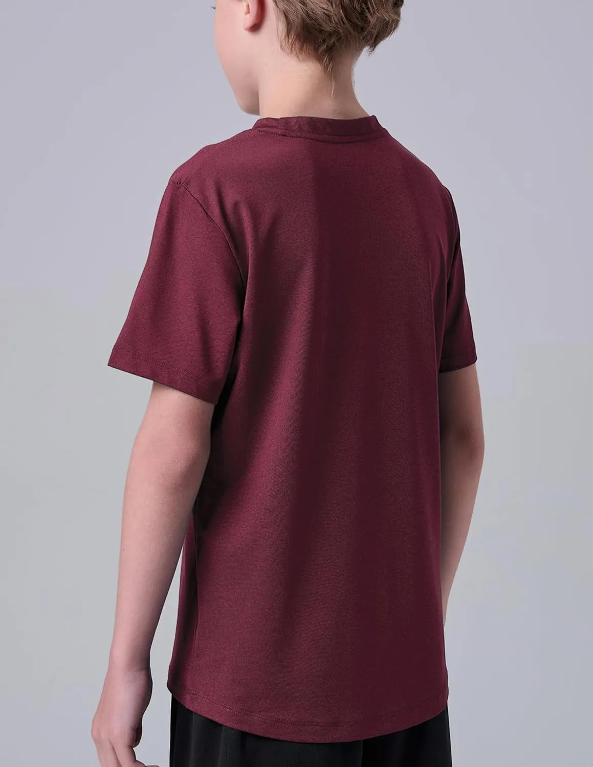5 Pack Boys Athletic Shirts, Youth Activewear Dry Fit Tshirts for Kids, Short Sleeve Tees, Bulk Athletic Performance Clothing