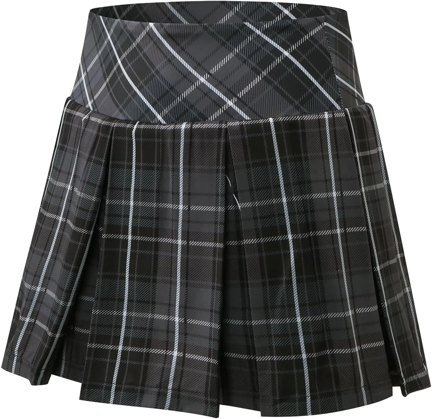 Amxiway Women's Pleated Tennis Skirts with Shorts Mini Plaid Golf Skort High Waisted Skorts Athletic Workout Skater Skirt