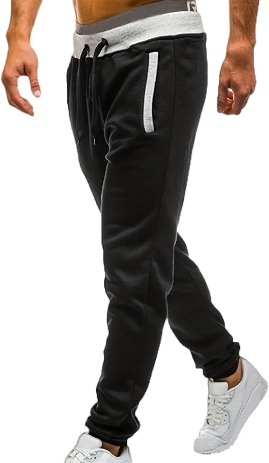 Athletic Sports Joggers for Men Drawstring Chino Cargo Pants Hiking Outdoor Relaxed Fit Sweatpants with Pockets