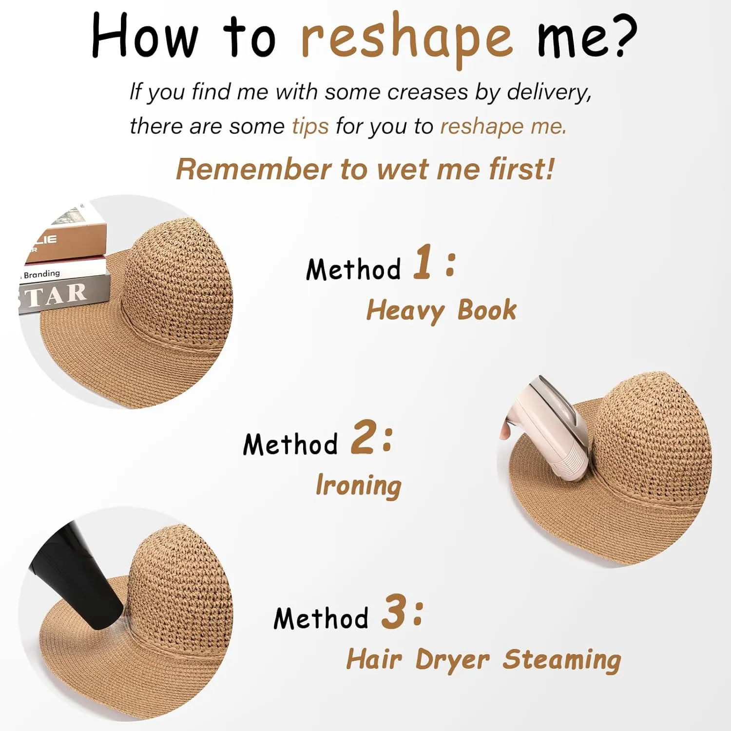 Beach Hats for Women - Straw Hat, Sun Hats for Women UPF 50  UV Protection, Beach Hat Packable Foldable