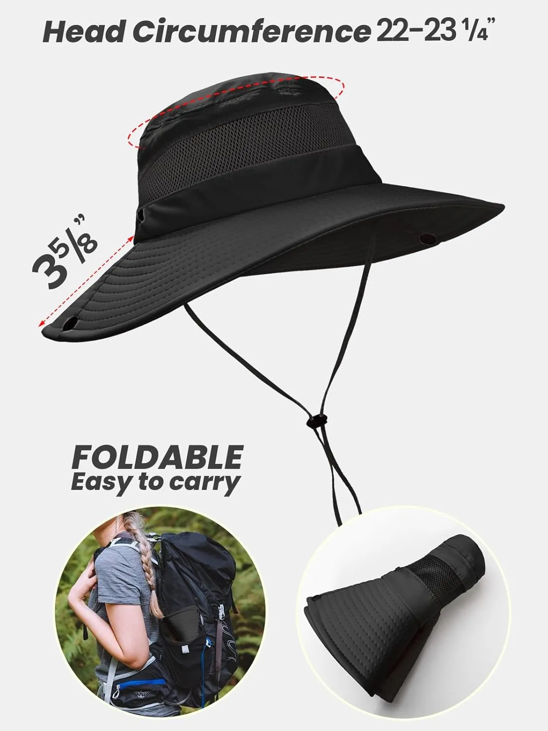 Beach Sun Hats for Women UV Protection High Ponytail Hole UPF 50  Fishing Safari Garden Hiking Hat Packable