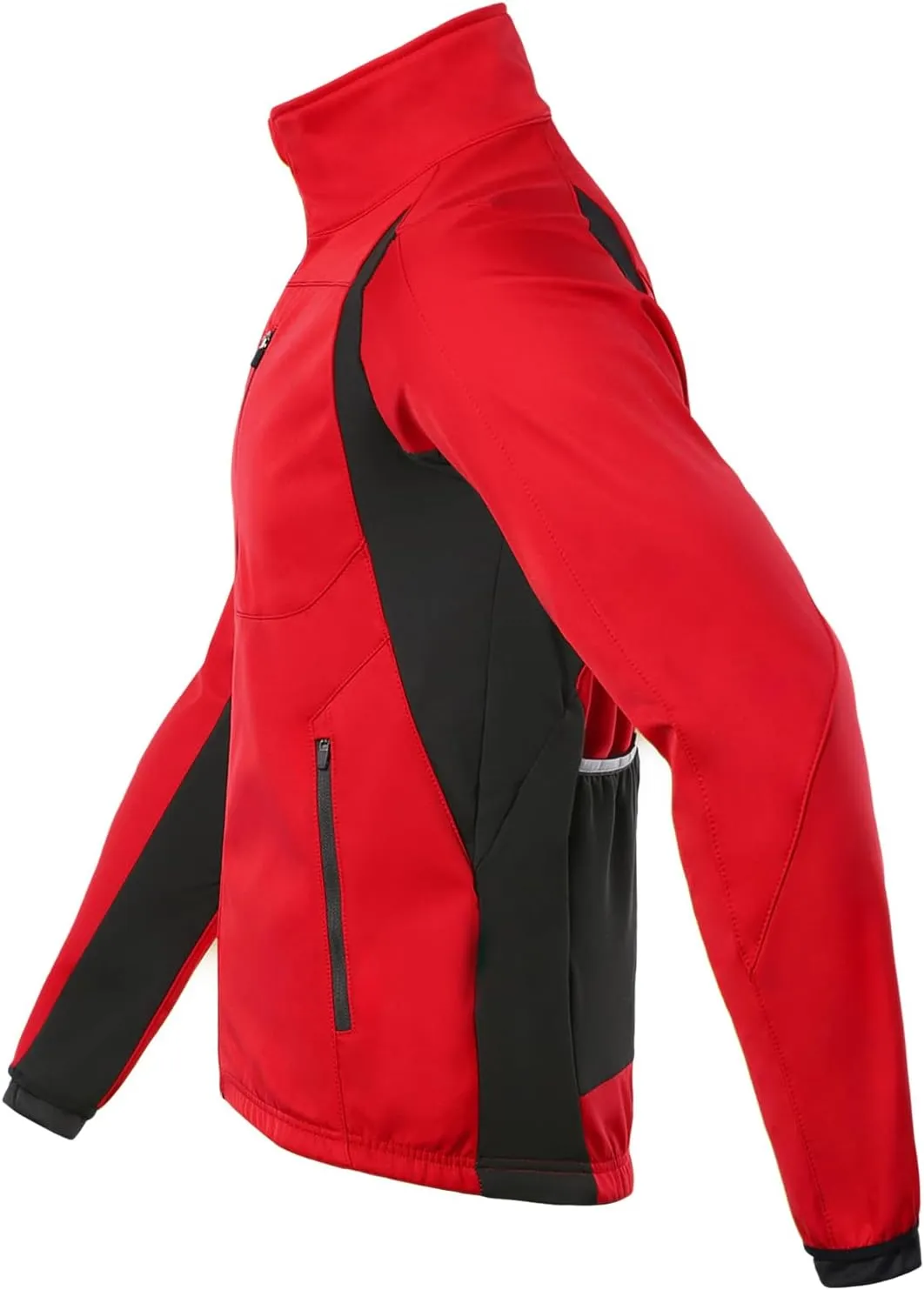 BERGRISAR Winter Cycling Jacket for Men with 6 Pockets Windproof Thermal Softshell Bike Jacket Running Windbreaker
