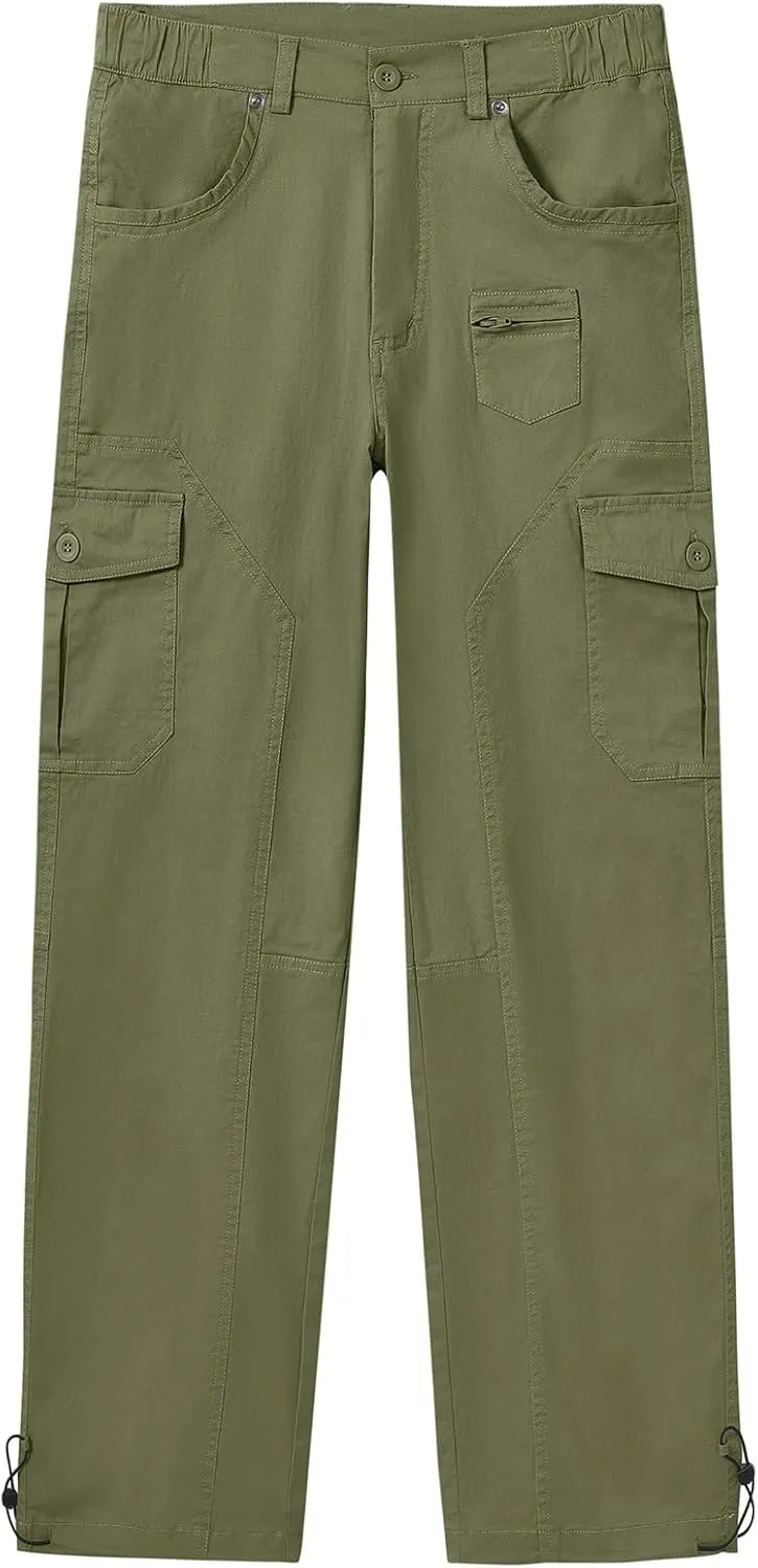 BGOWATU Women's Hiking Cargo Pants Joggers Stretch Outdoor Casual Travel Sweatpants with 6 Pockets