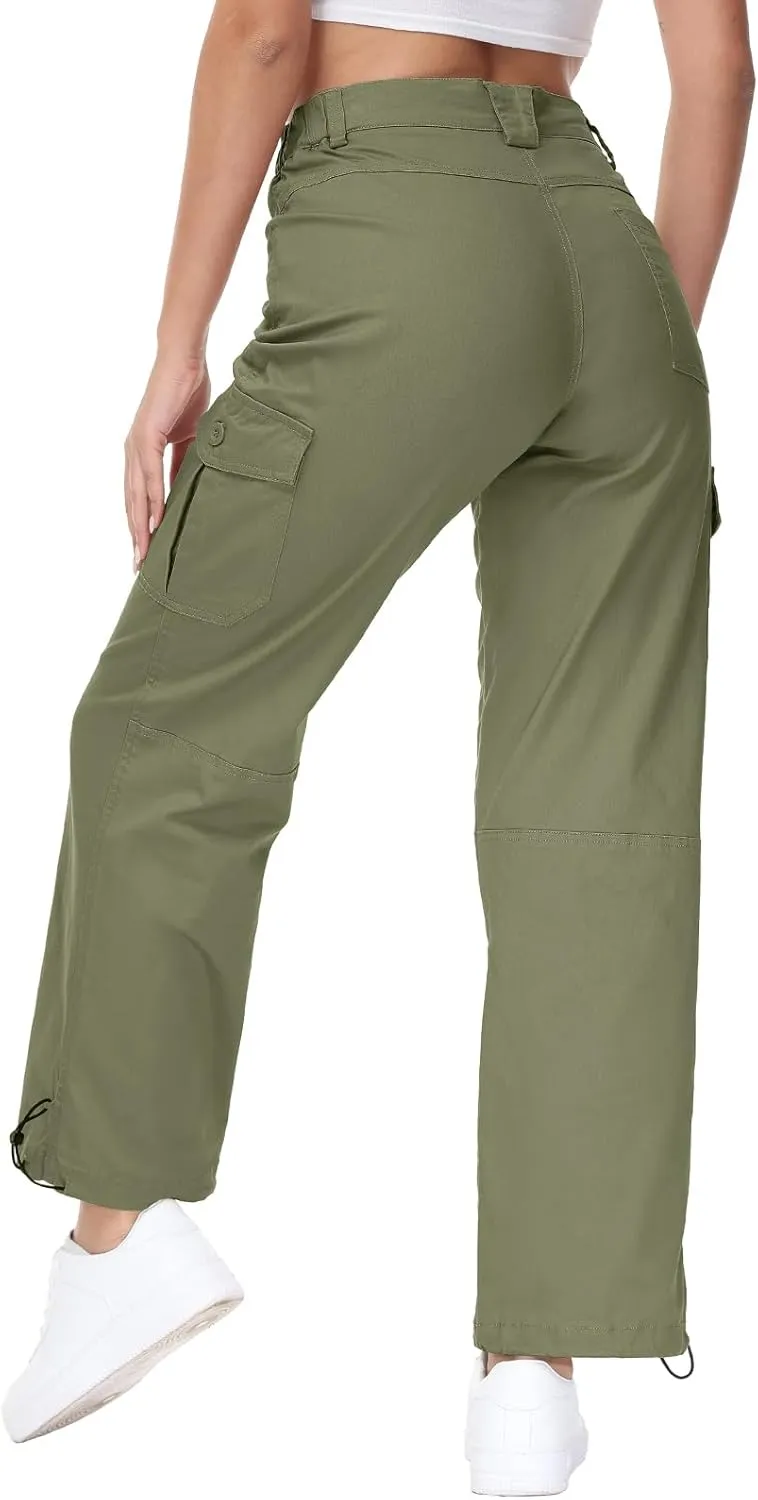 BGOWATU Women's Hiking Cargo Pants Joggers Stretch Outdoor Casual Travel Sweatpants with 6 Pockets