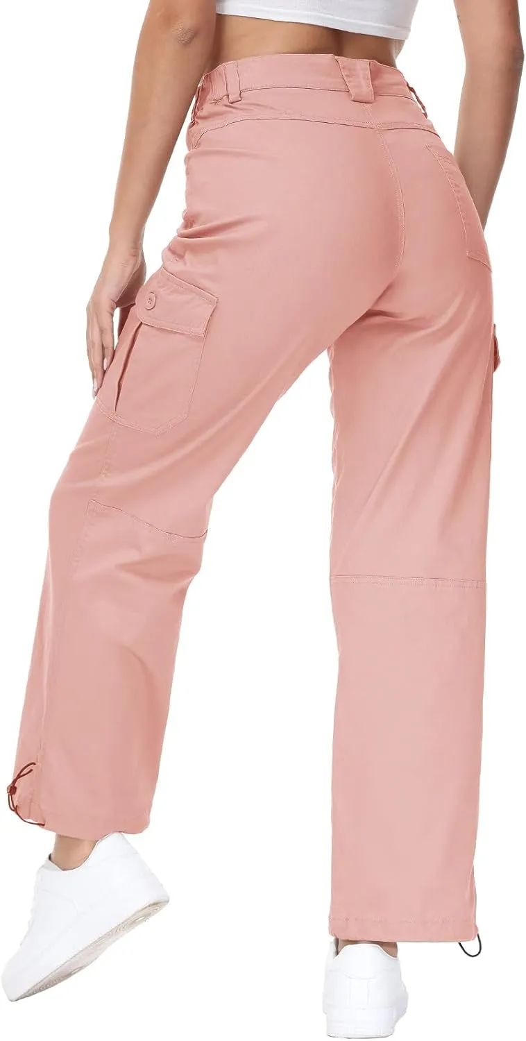 BGOWATU Women's Hiking Cargo Pants Joggers Stretch Outdoor Casual Travel Sweatpants with 6 Pockets