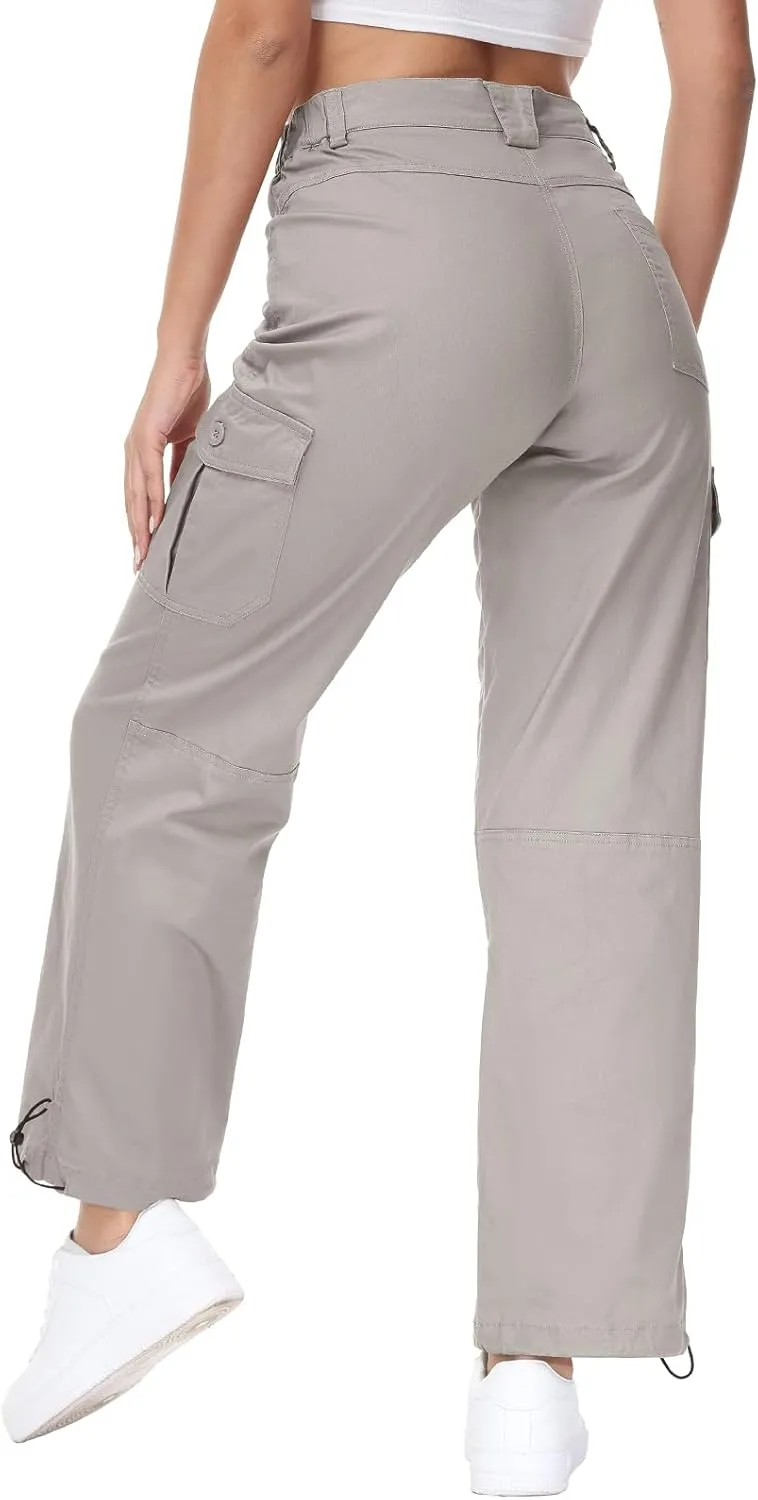 BGOWATU Women's Hiking Cargo Pants Joggers Stretch Outdoor Casual Travel Sweatpants with 6 Pockets