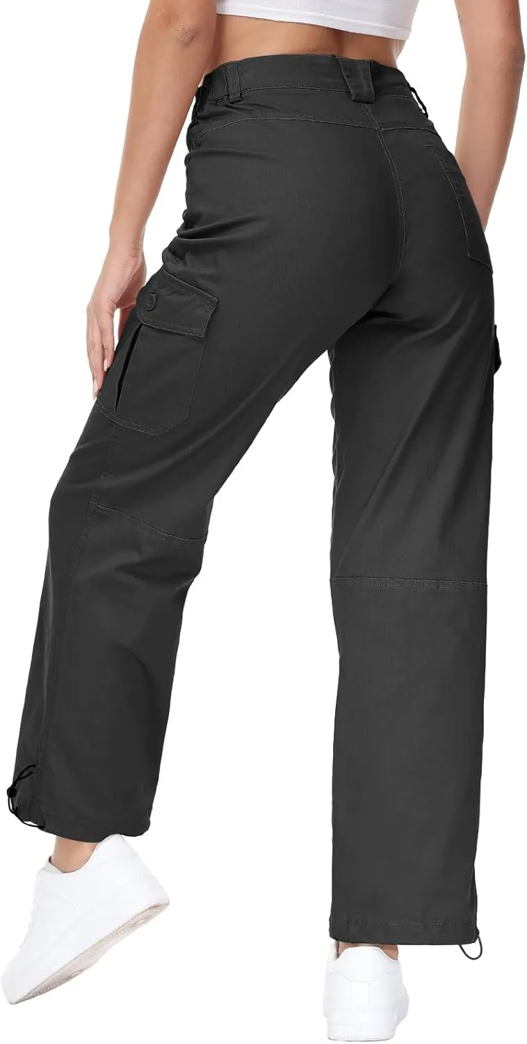 BGOWATU Women's Hiking Cargo Pants Joggers Stretch Outdoor Casual Travel Sweatpants with 6 Pockets