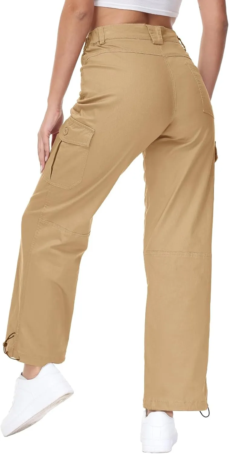 BGOWATU Women's Hiking Cargo Pants Joggers Stretch Outdoor Casual Travel Sweatpants with 6 Pockets