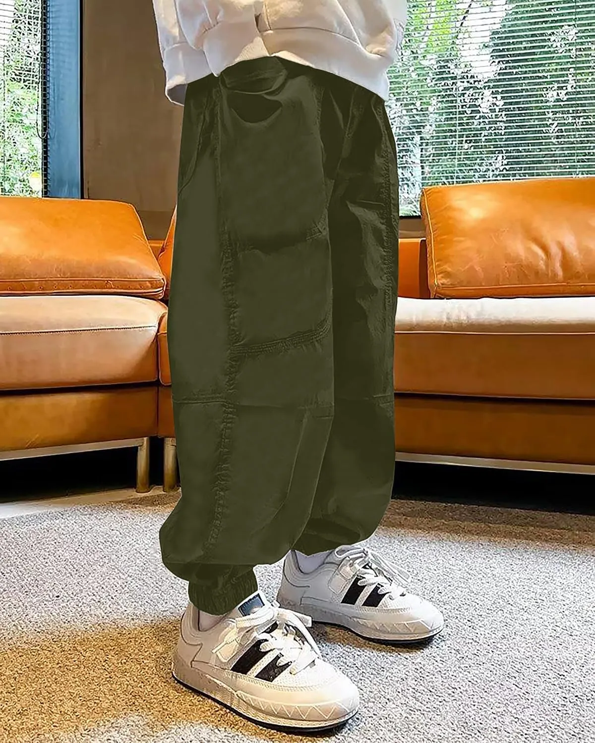 BINPAW Boys Camo Cargo Pants Youth Kids Elastic Waist Casual Jogging Trousers with Pockets 5-14 Years