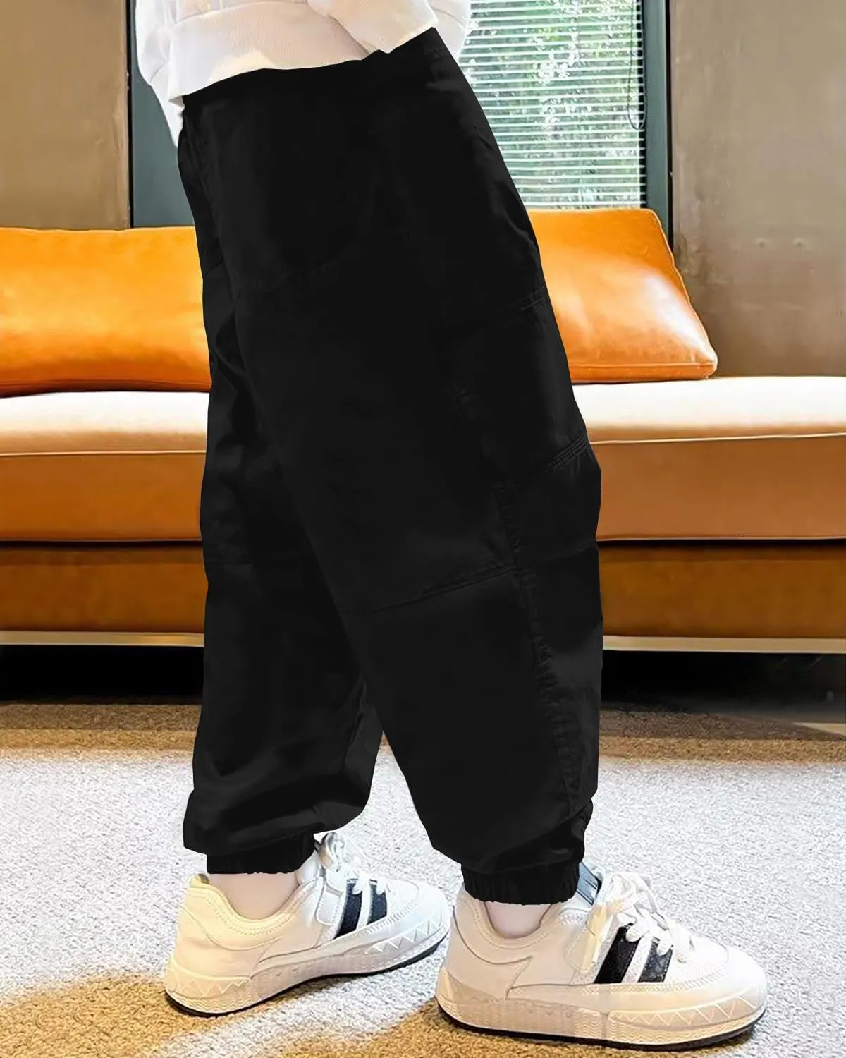 BINPAW Boys Camo Cargo Pants Youth Kids Elastic Waist Casual Jogging Trousers with Pockets 5-14 Years