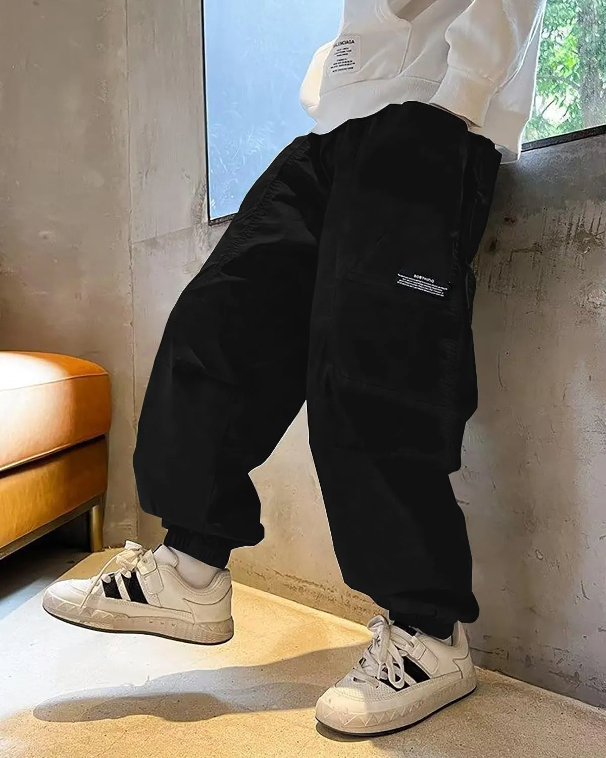 BINPAW Boys Camo Cargo Pants Youth Kids Elastic Waist Casual Jogging Trousers with Pockets 5-14 Years