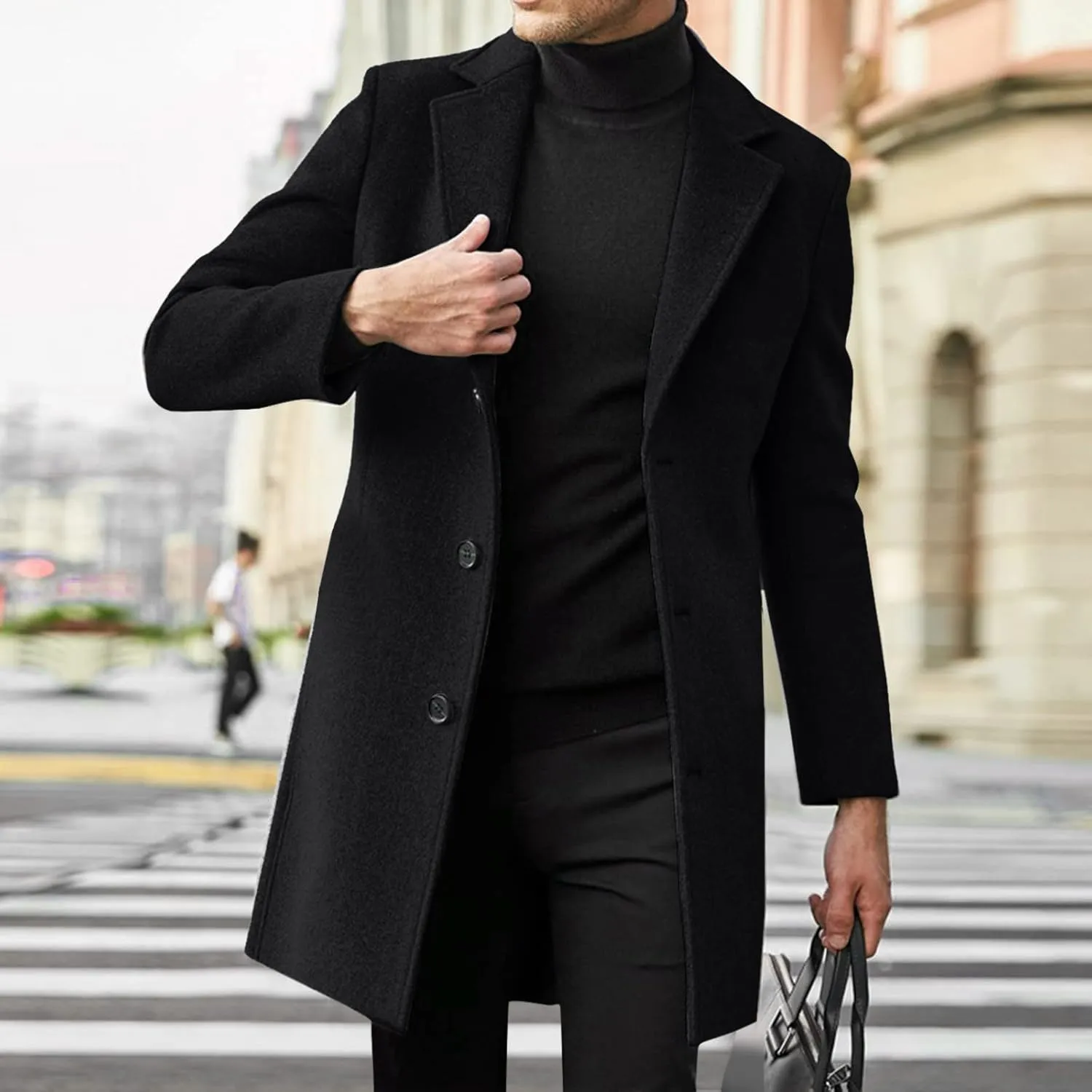 Black Sweatshirt Short Thick Hooded Leather Jacket Zipper Lapel Vintage Autobike Coat Warm Daily Top Mens Flannel