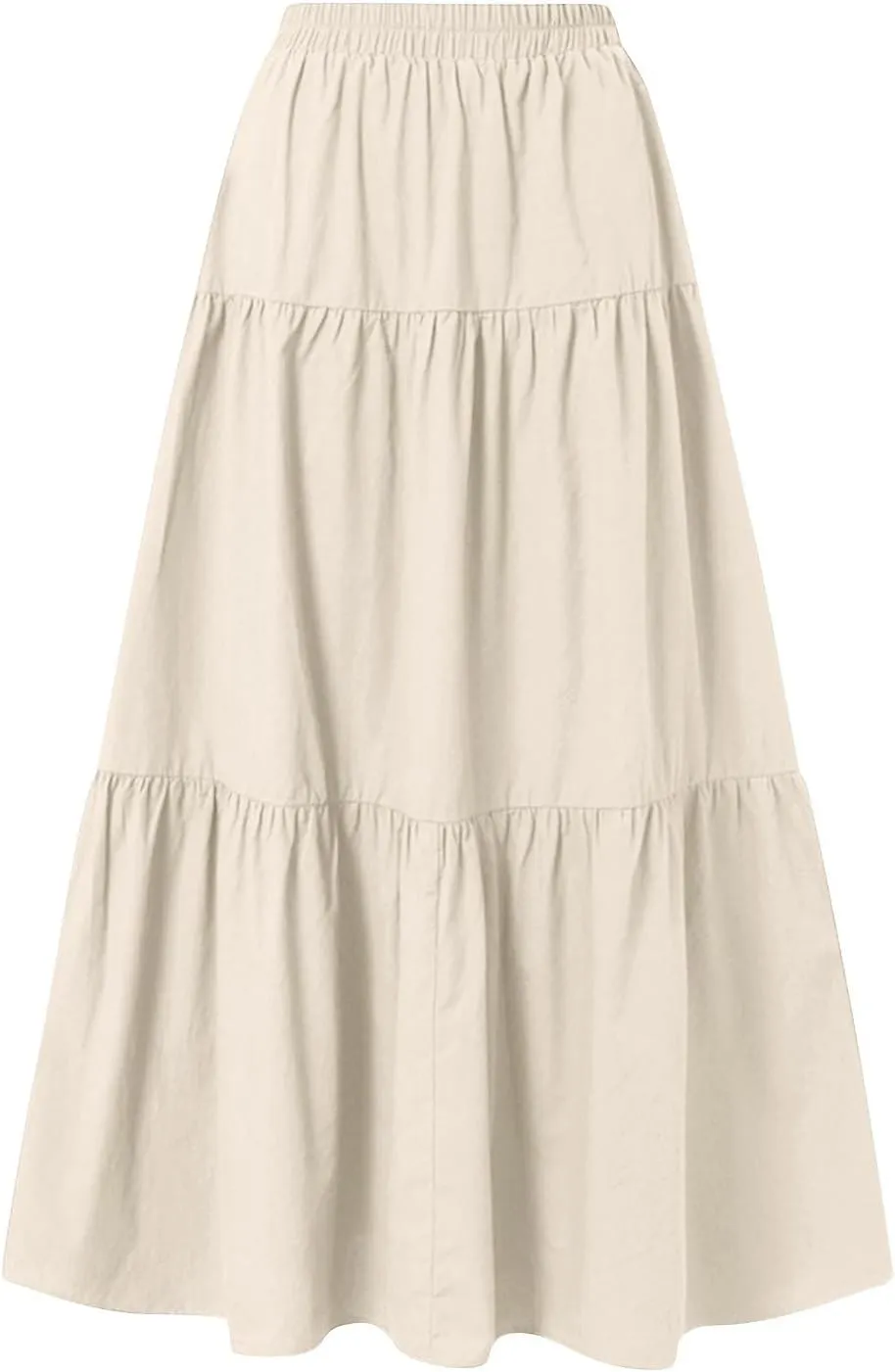 Boho Skirts Women Maxi Flowy Summer Skirts Tie Front High Waisted Tiered Long Skirts for Beach Vacation Cruise Wear