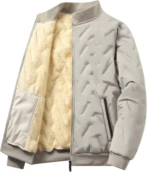 BTDECLAR Men's Full Zip Jacket Winter Coats Warm Sherpa Lined Long Sleeve Softshell Bomber Jacket Windbreaker Padded Outwear