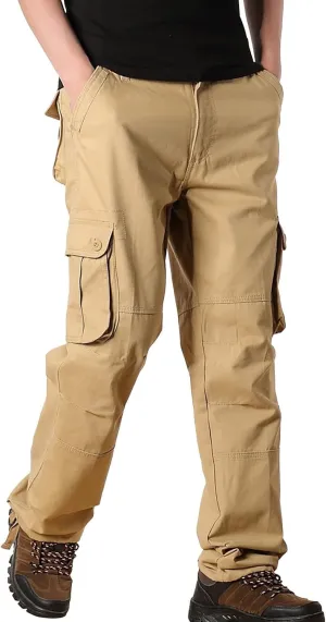 Cargo Pants Men Thickened Pants Cotton Pocket Multi Color Large Sanitary Trousers Lightweight Hiking Trousers