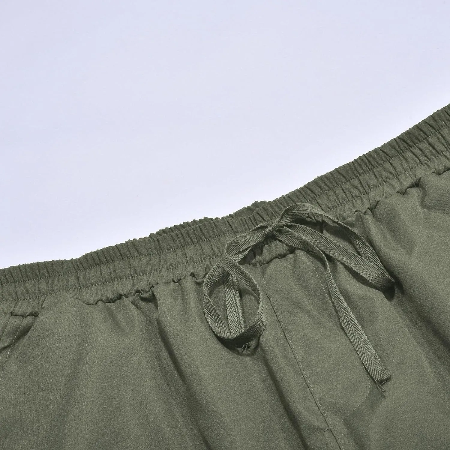 Cargo Pants Waist Color Sports Hat Multi Woven Pocket Foot Rope Solid Hiking Outdoor Track Jogging Sweatpants Pants