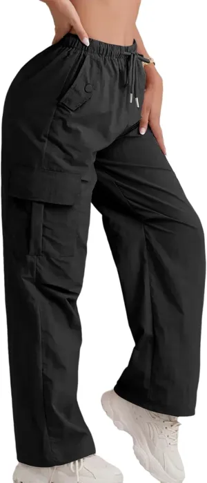 Cargo Pants Women Baggy High Waisted Parachute Pants Sweatpants Wide Leg Y2k Casual Pants with Pockets