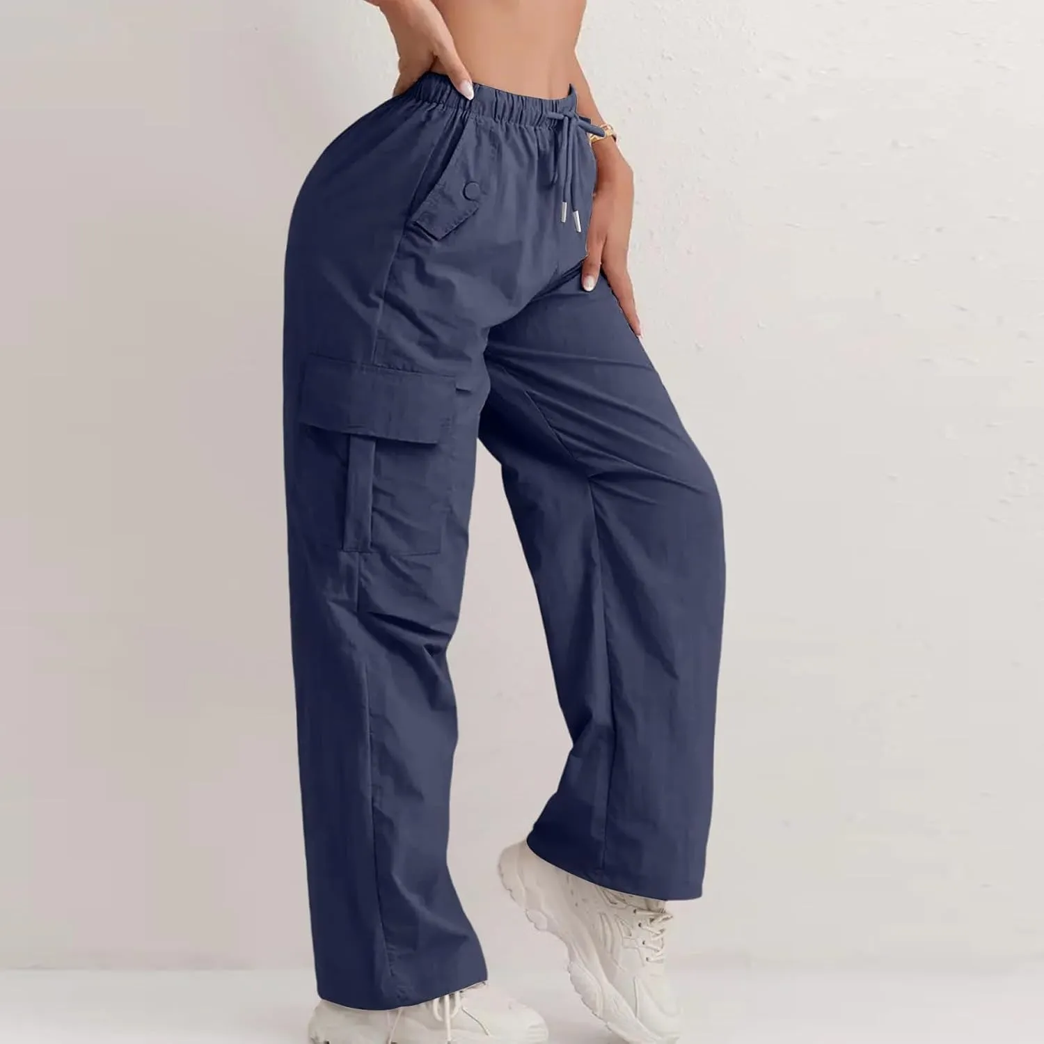 Cargo Pants Women Baggy High Waisted Parachute Pants Sweatpants Wide Leg Y2k Casual Pants with Pockets