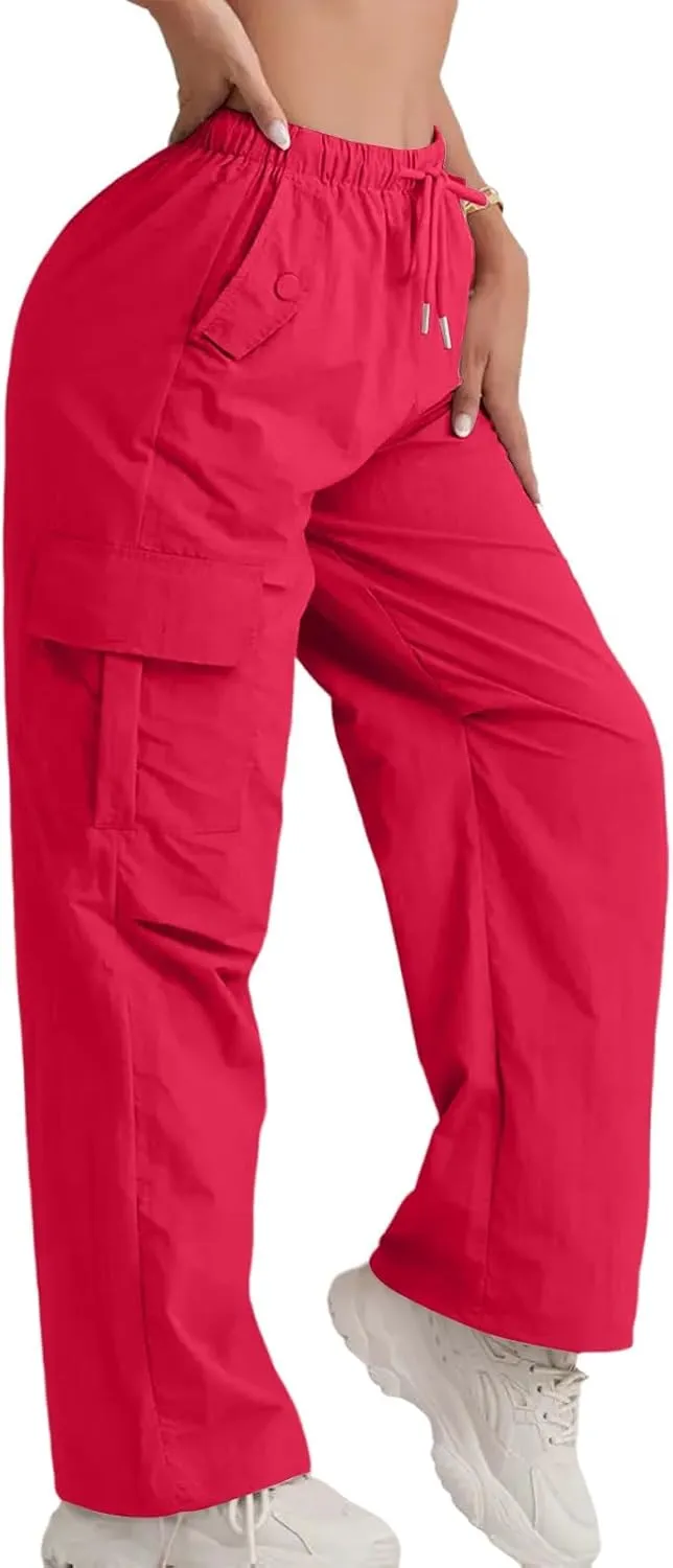 Cargo Pants Women Baggy High Waisted Parachute Pants Sweatpants Wide Leg Y2k Casual Pants with Pockets