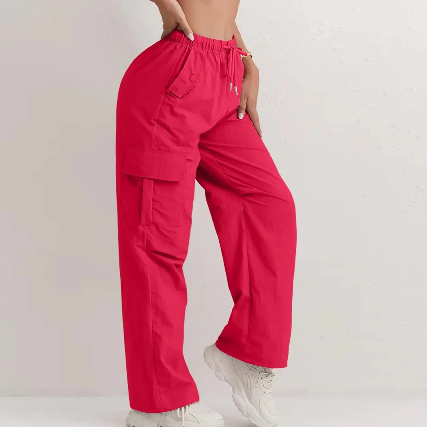 Cargo Pants Women Baggy High Waisted Parachute Pants Sweatpants Wide Leg Y2k Casual Pants with Pockets