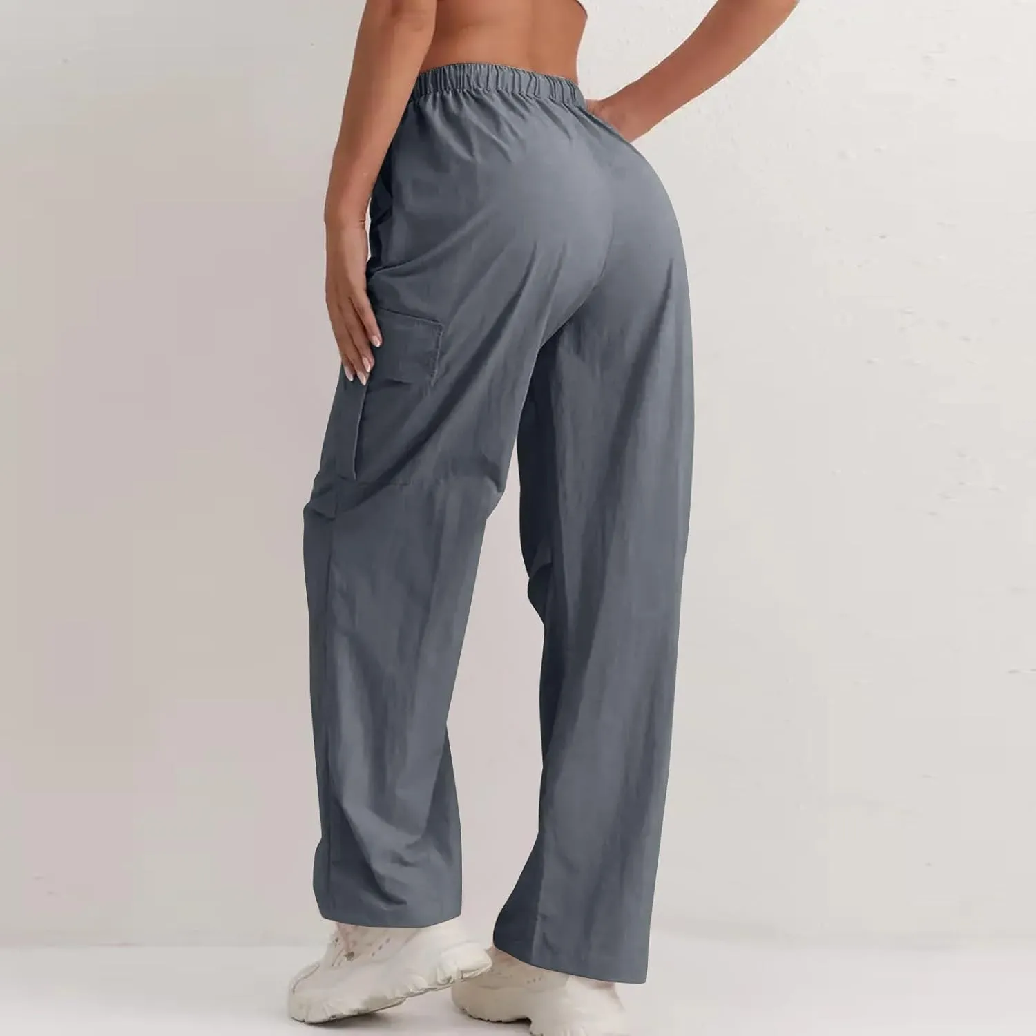 Cargo Pants Women Baggy High Waisted Parachute Pants Sweatpants Wide Leg Y2k Casual Pants with Pockets