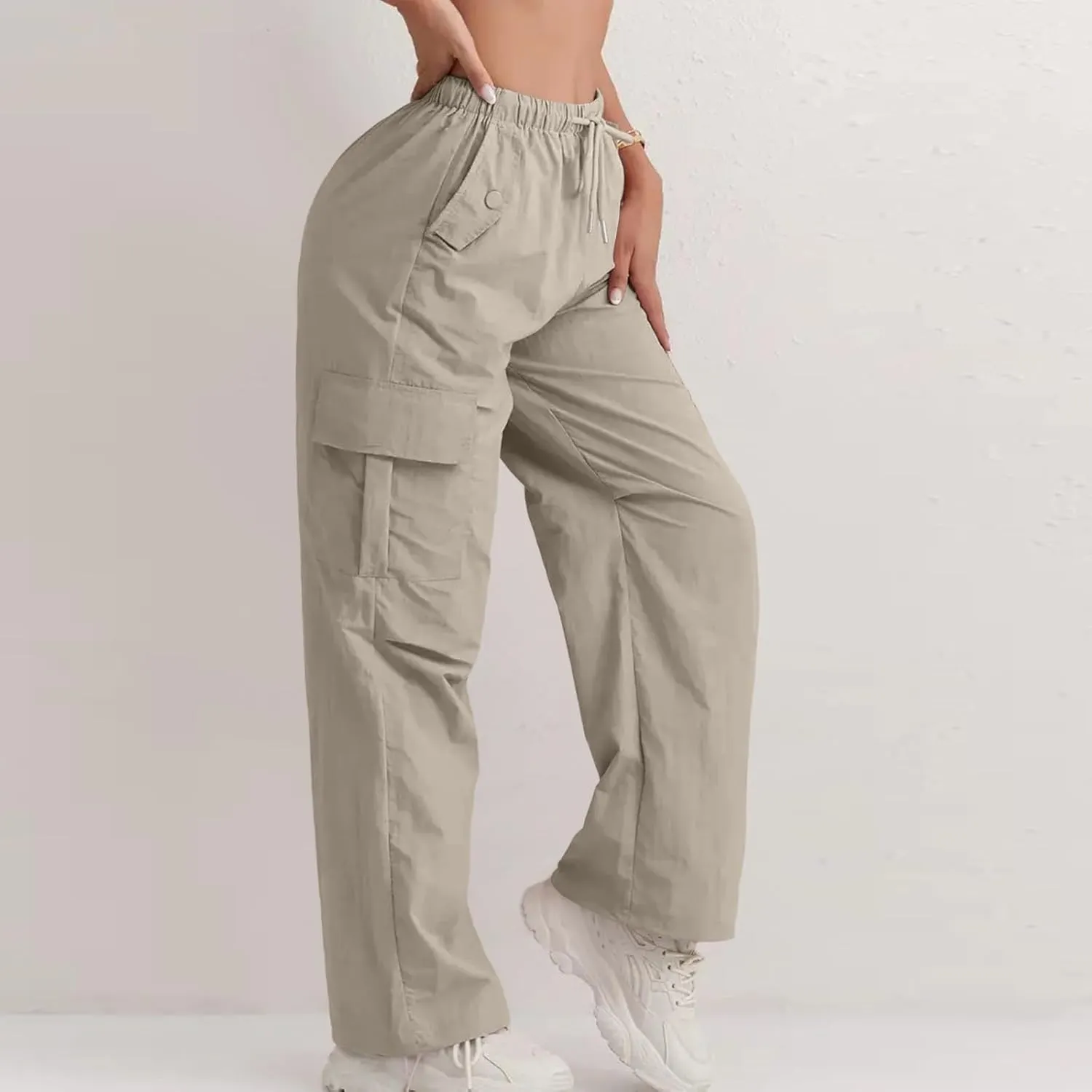 Cargo Pants Women Baggy High Waisted Parachute Pants Sweatpants Wide Leg Y2k Casual Pants with Pockets