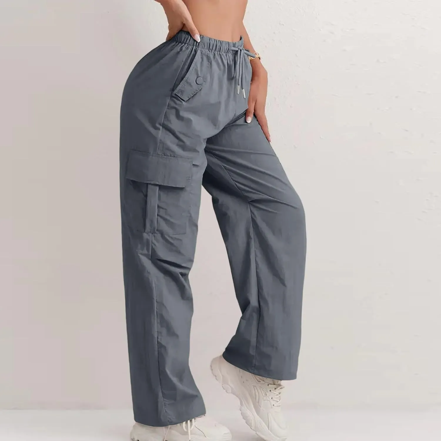 Cargo Pants Women Baggy High Waisted Parachute Pants Sweatpants Wide Leg Y2k Casual Pants with Pockets