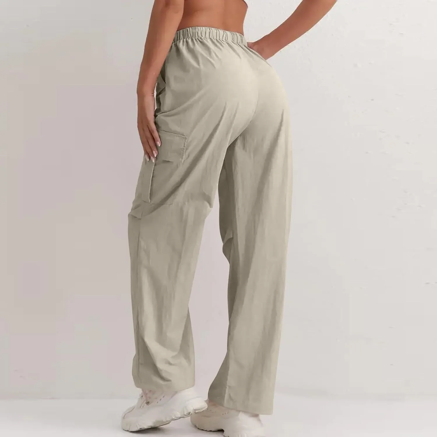 Cargo Pants Women Baggy High Waisted Parachute Pants Sweatpants Wide Leg Y2k Casual Pants with Pockets