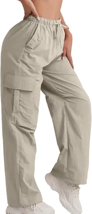 Cargo Pants Women Baggy High Waisted Parachute Pants Sweatpants Wide Leg Y2k Casual Pants with Pockets