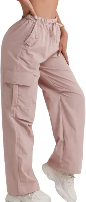 Cargo Pants Women Baggy High Waisted Parachute Pants Sweatpants Wide Leg Y2k Casual Pants with Pockets