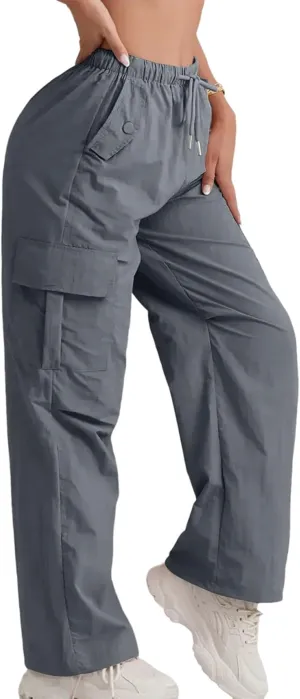 Cargo Pants Women Baggy High Waisted Parachute Pants Sweatpants Wide Leg Y2k Casual Pants with Pockets