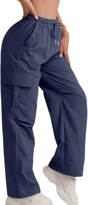 Cargo Pants Women Baggy High Waisted Parachute Pants Sweatpants Wide Leg Y2k Casual Pants with Pockets