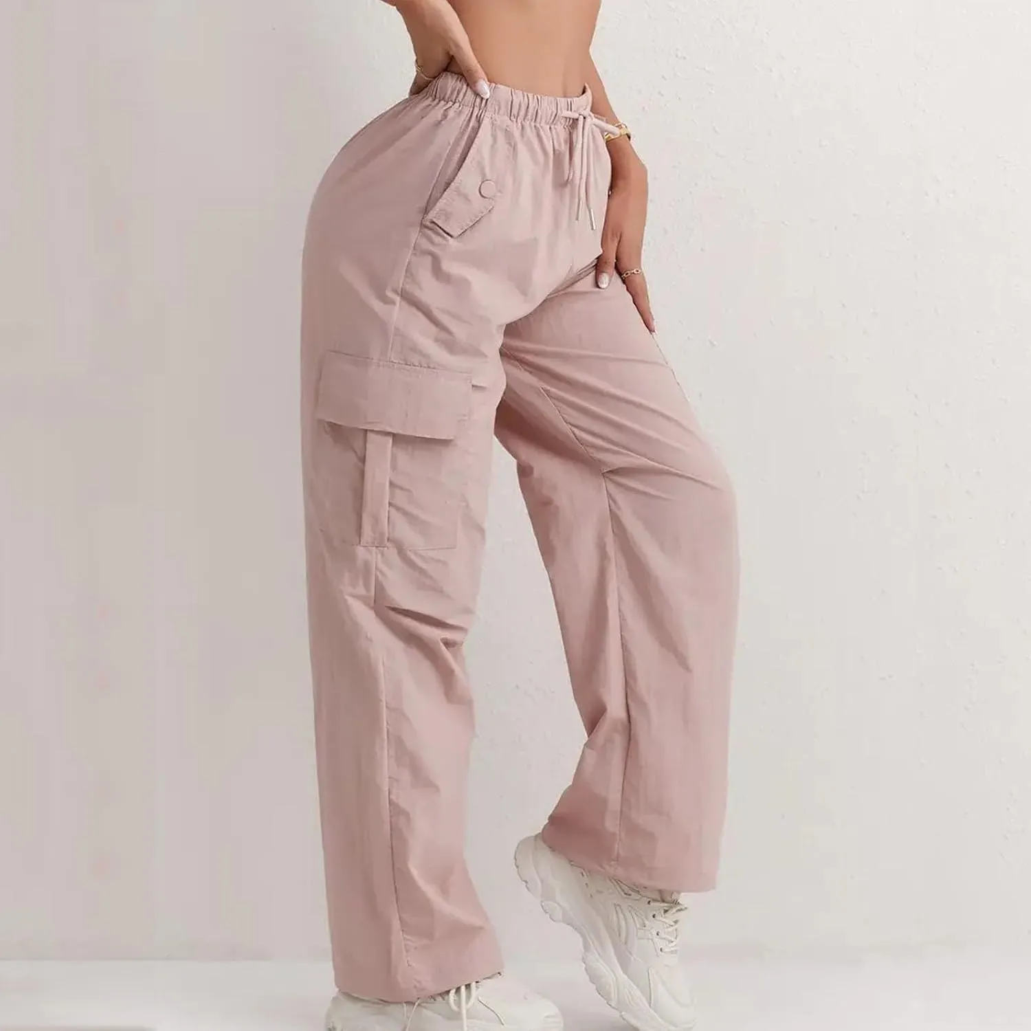 Cargo Pants Women Baggy High Waisted Parachute Pants Sweatpants Wide Leg Y2k Casual Pants with Pockets