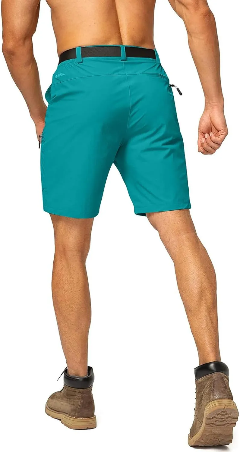 Cargo Shorts for Men Stretchy Elastic Waist Relaxed Fit Shorts Lightweight Multi Pocket Outdoor Hiking Short Pants