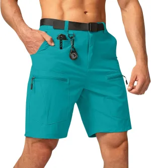 Cargo Shorts for Men Stretchy Elastic Waist Relaxed Fit Shorts Lightweight Multi Pocket Outdoor Hiking Short Pants