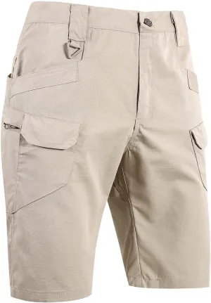 Cargo SweatShorts for Men Summer Outdoor Tactical Pants Solid/Patriotic Printed Military Shorts with Multi Pockets