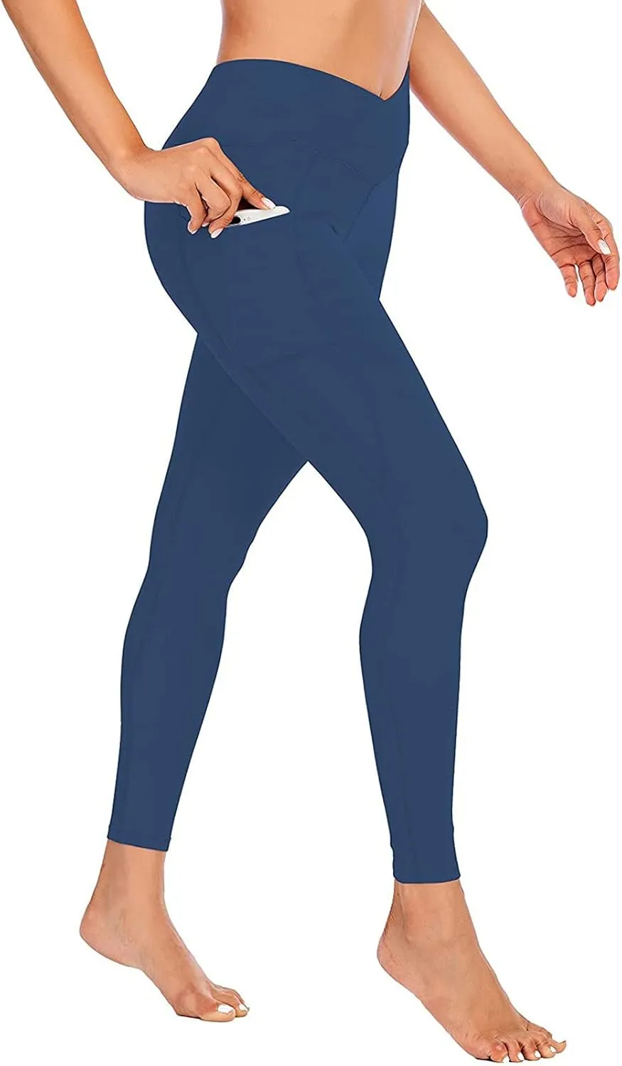 Compression Leggings for Women High Waist Tummy Control Stretchy Seamless Slim Yoga Leggings with Pockets Sportswear