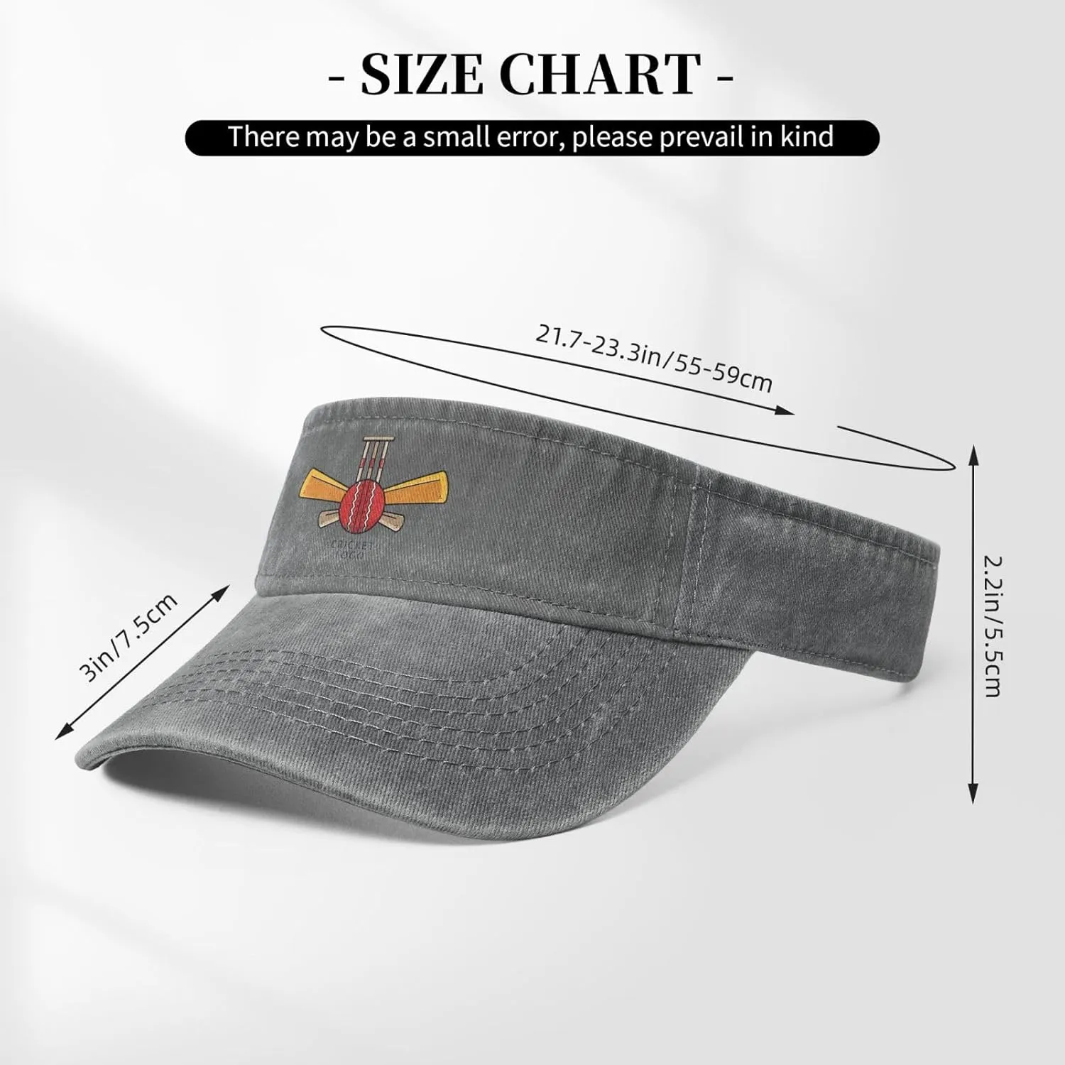Cricket Sports Logo Sun Hat Sun Visor Hats for Women Men Baseball Cap Golf Hats