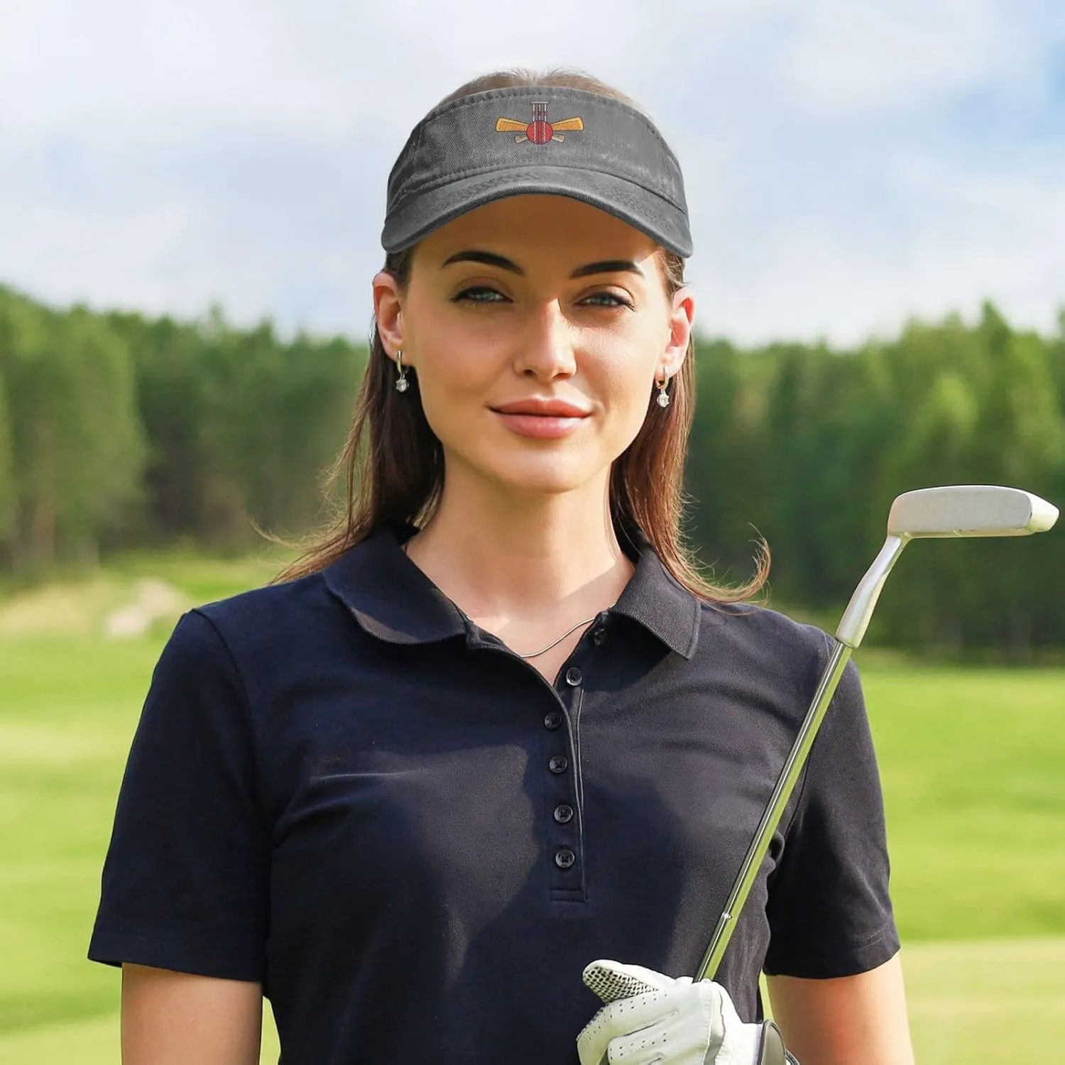 Cricket Sports Logo Sun Hat Sun Visor Hats for Women Men Baseball Cap Golf Hats
