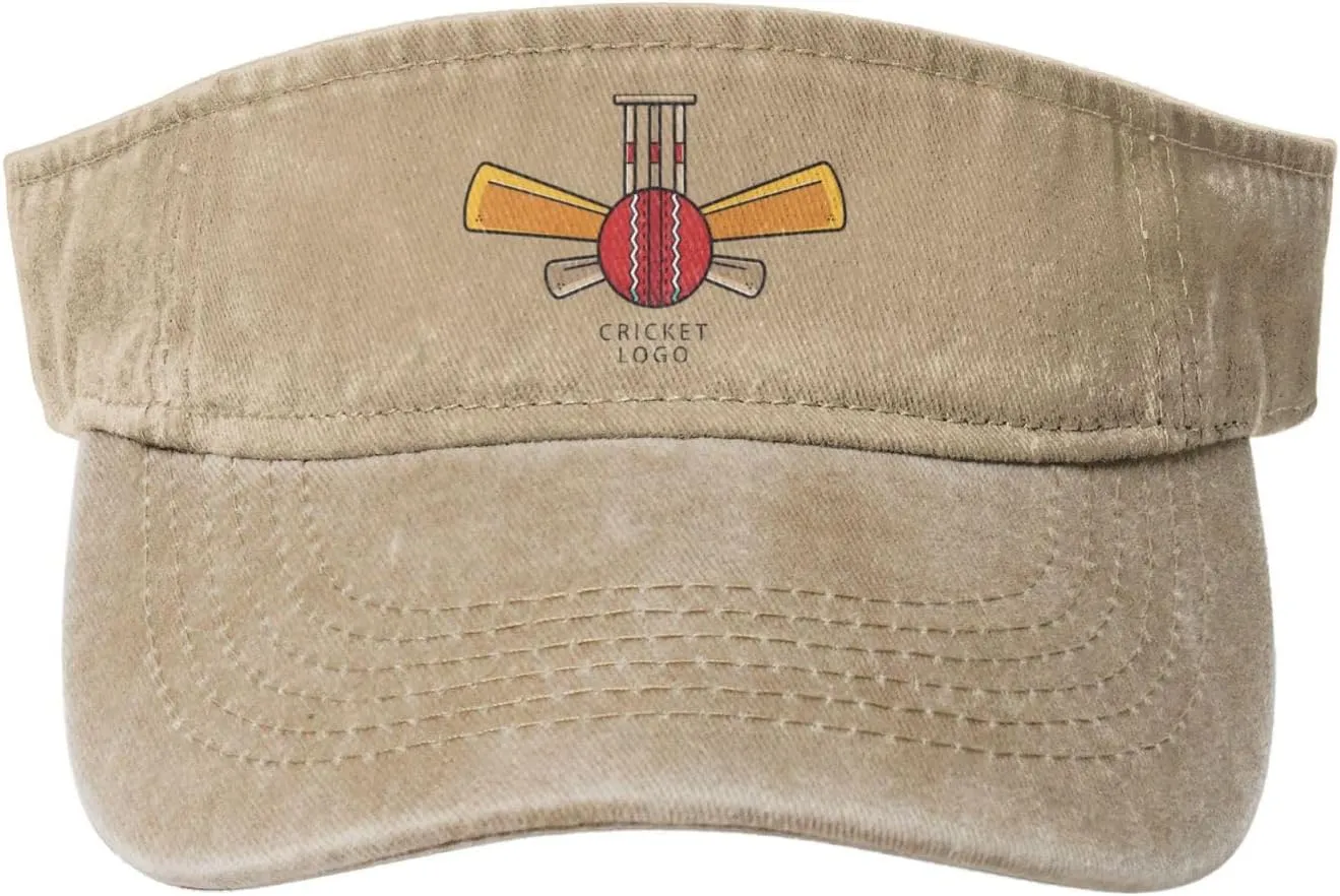 Cricket Sports Logo Sun Hat Sun Visor Hats for Women Men Baseball Cap Golf Hats