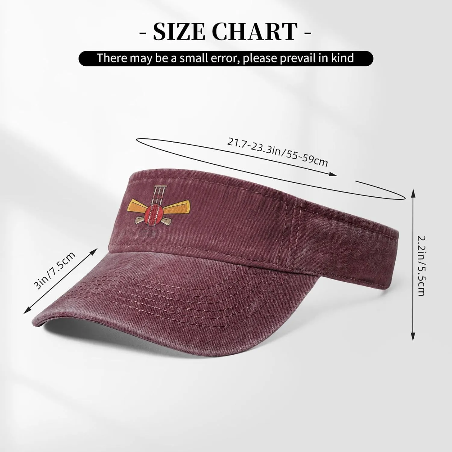 Cricket Sports Logo Sun Hat Sun Visor Hats for Women Men Baseball Cap Golf Hats