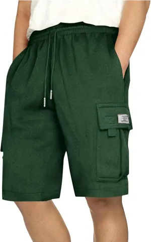 Dgoopd Cargo Shorts for Men Summer Sweat Shorts Drawstring Elastic Waist Shorts Casual Beach Shorts Athletic Gym Shorts 2025