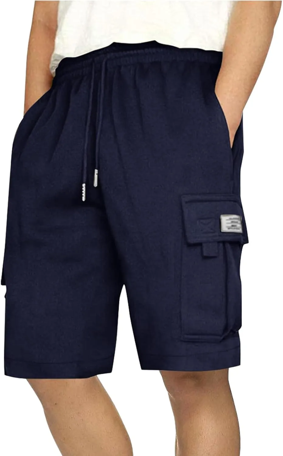 Dgoopd Cargo Shorts for Men Summer Sweat Shorts Drawstring Elastic Waist Shorts Casual Beach Shorts Athletic Gym Shorts 2025