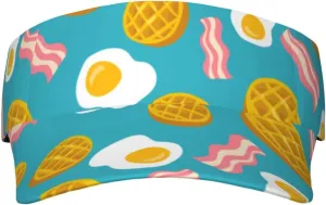 Eggs, Waffle and Bacon Unisex Sports Sun Visor Adjustable Sun Hat Cap for Golf Tennis