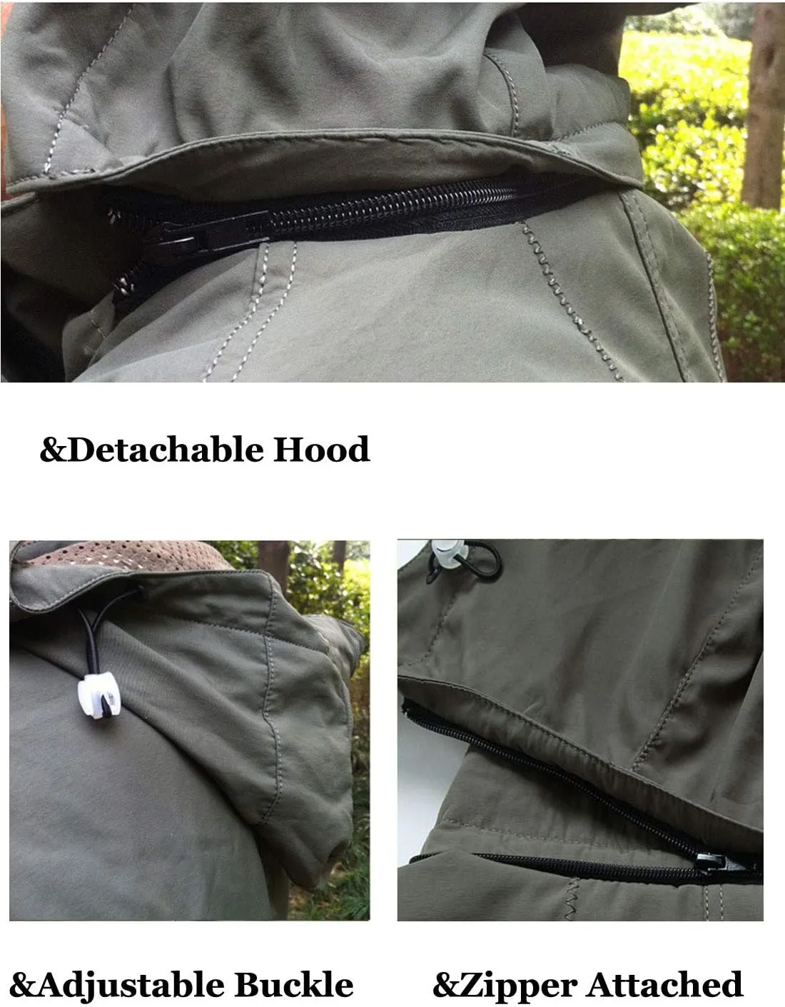 Flygo Mens Outdoor Utility Hooded Windproof Military Jacket Windbreaker