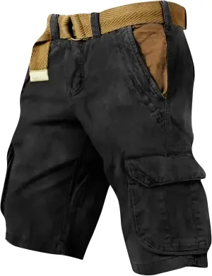 FONMA Cargo Shorts for Men Summer Casual Outdoor Tactical Shorts SolidPatriotic Printed Distressed Washed Military Shorts